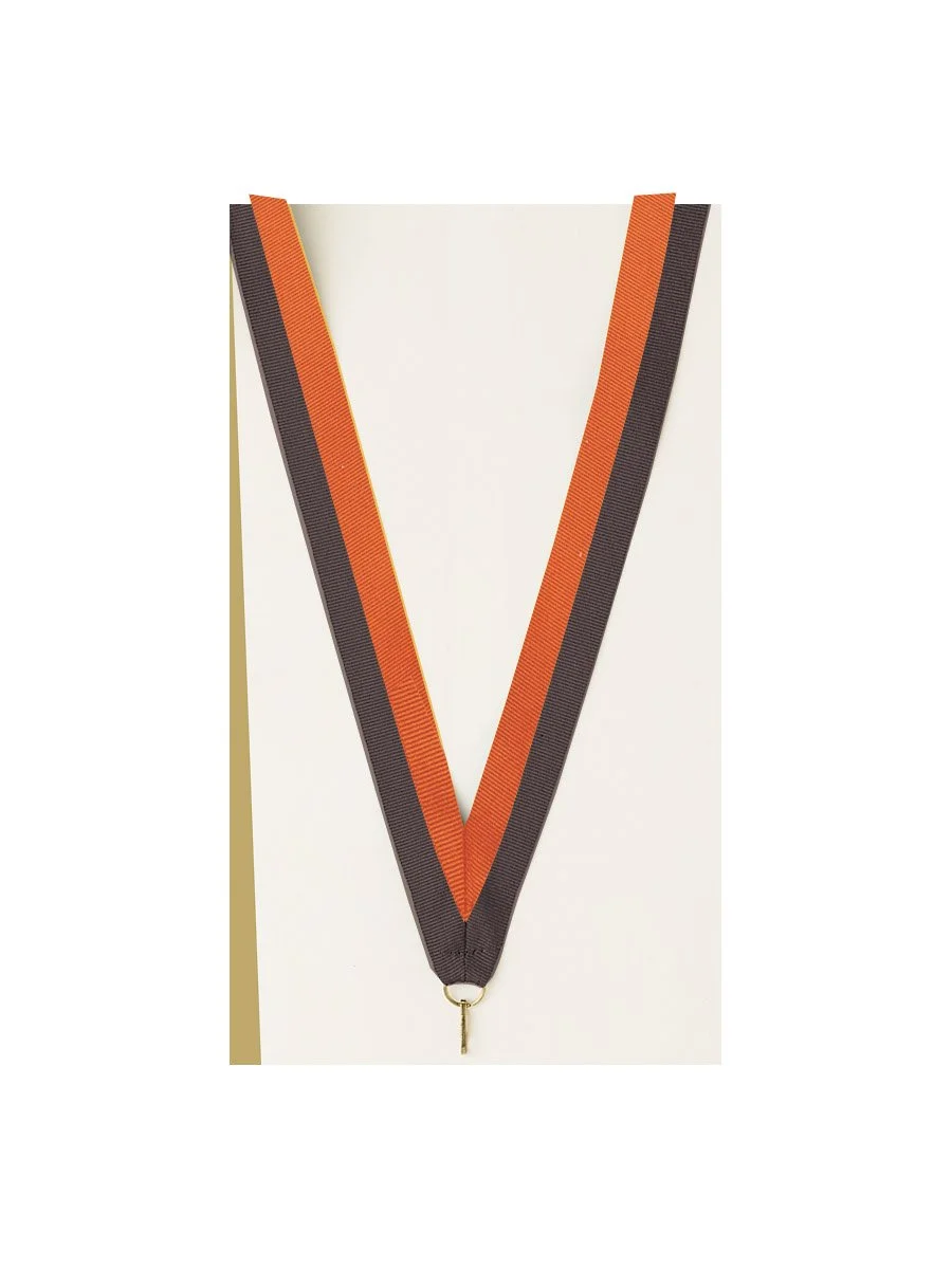 Black Orange Ribbon with snap clip 7/8"