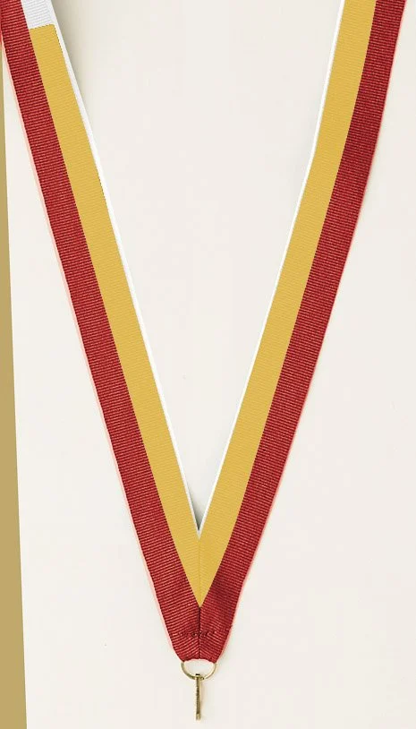 Red and Gold ribbon with snap clip 7/8"