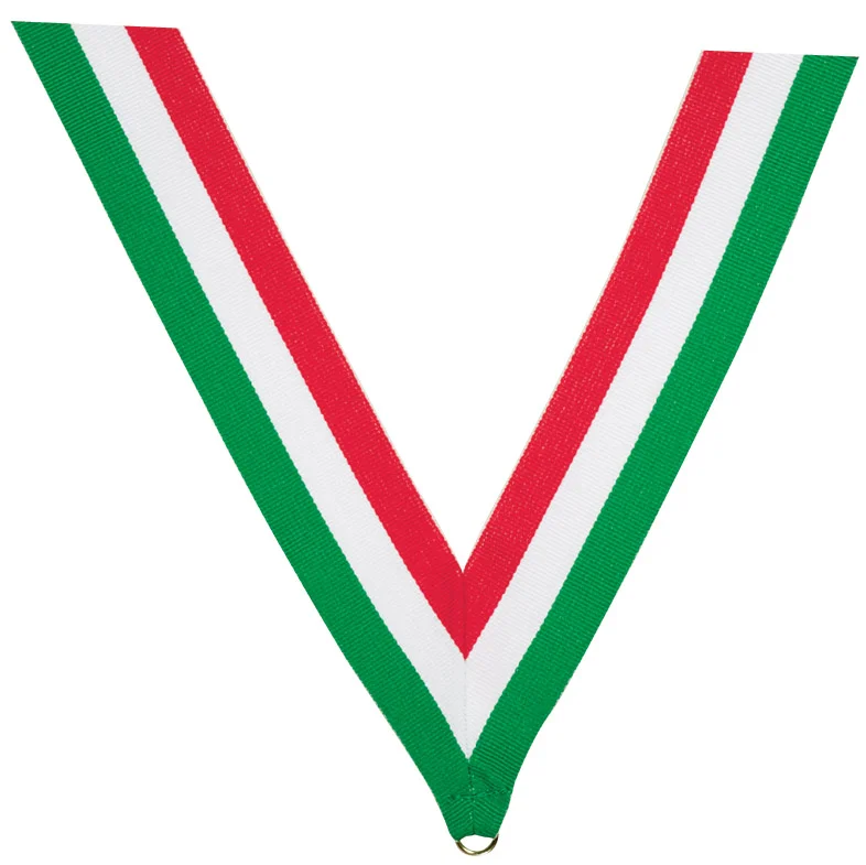 Green and White/red ribbon with snap clip 7/8"