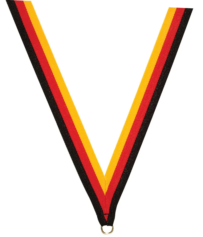 Black Red and Gold ribbon with snap clip 7/8"
