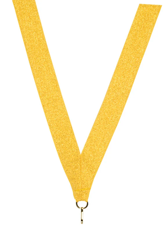 Metallic Gold ribbon with snap clip 7/8"