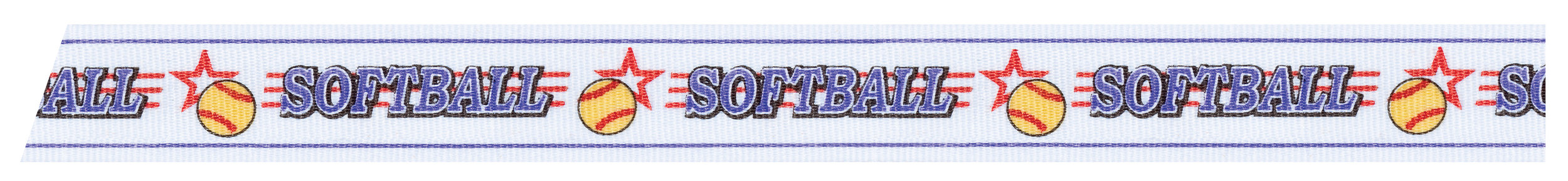 Softball ribbon with snap clip 7/8"