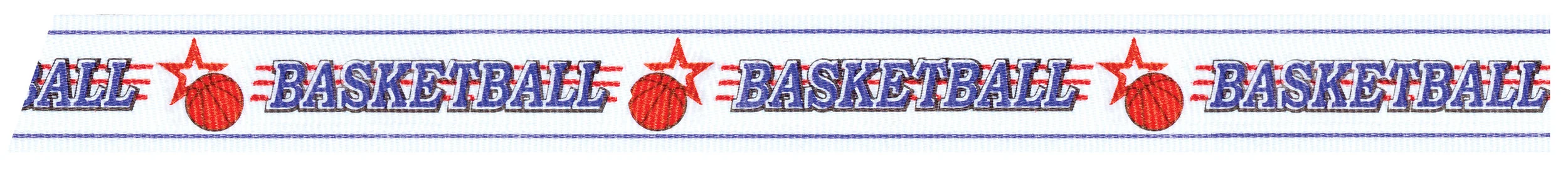 Basketball ribbon with snap clip 7/8"