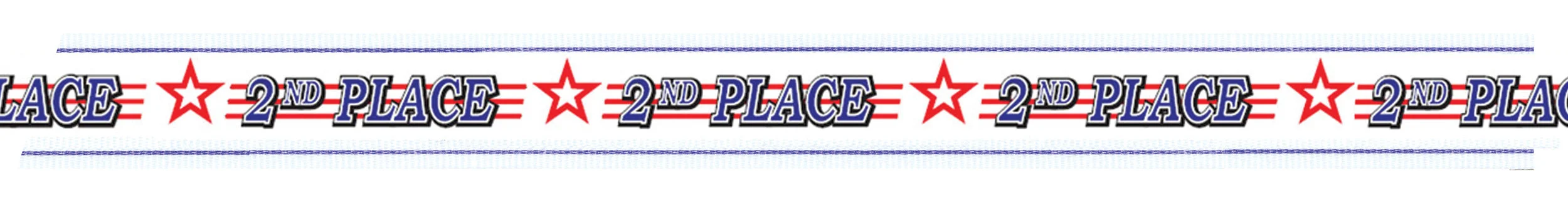 2nd Place medallion ribbon with snap clip 7/8"