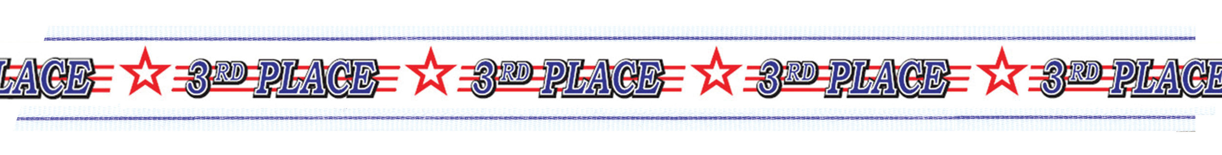 3rd Place medallion ribbon with snap clip 7/8"