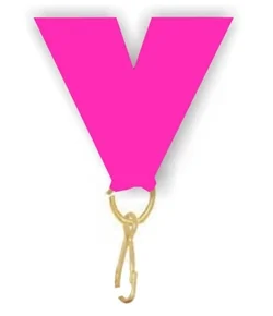 Neon Pink ribbon with snap clip 7/8"