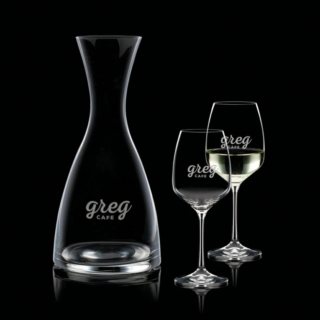 Barham Carafe Set 2 glasses- 40 oz Carafe (Includes Engraving)