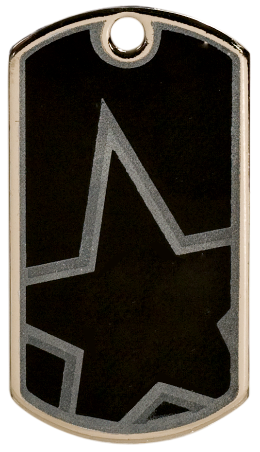 Steel Star Hockey Dog Tag 2" (Includes Beaded Chain)