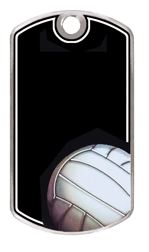 Volleyball Dogtag Black (Includes beaded chain)
