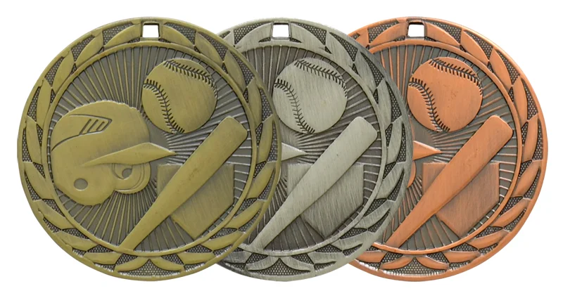 Baseball Iron Medal 2" (Includes Ribbon)