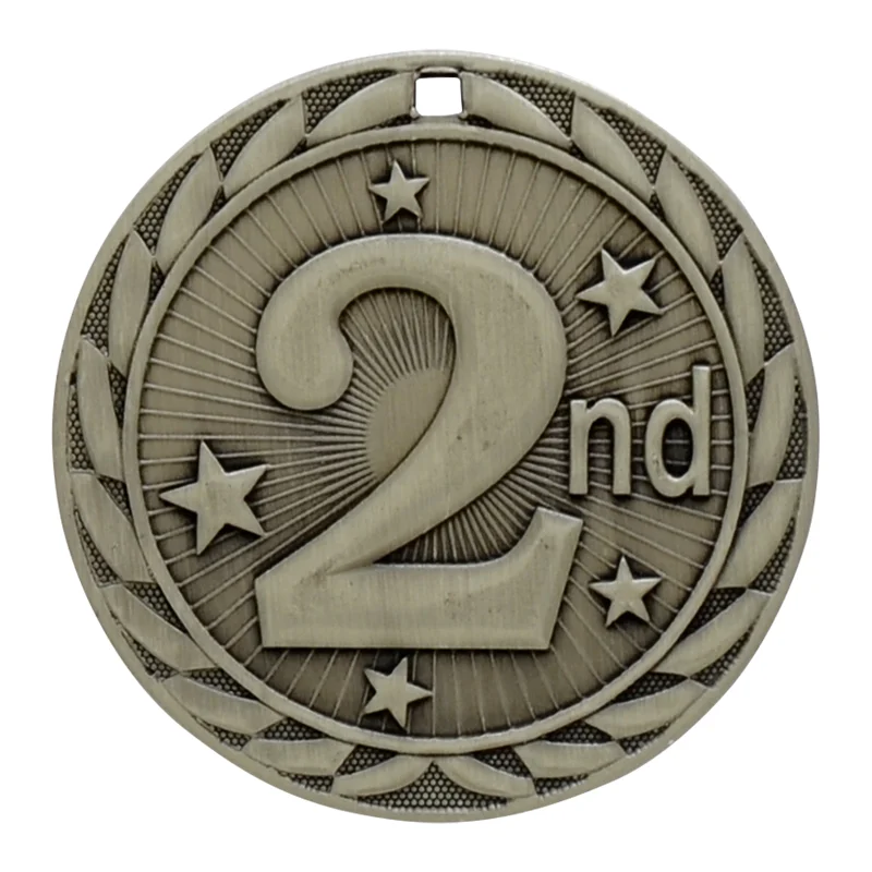 2nd Place Silver Iron Medal 2" (Includes Ribbon)