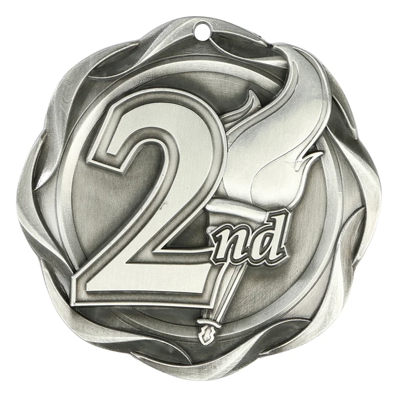 2nd Place Silver Fusion Medal 3" (Includes Ribbon)