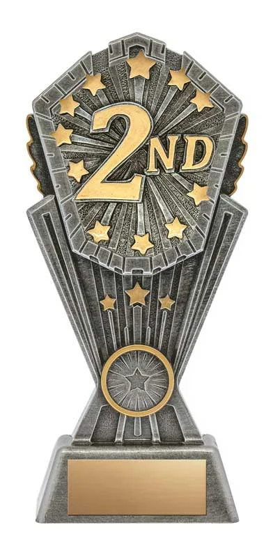 2nd Place Cosmos Resin Trophy- 4 Sizes (Includes Engraving)