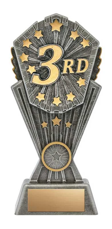 3rd Place Cosmos Resin Trophy- 4 Sizes (Includes Engraving)