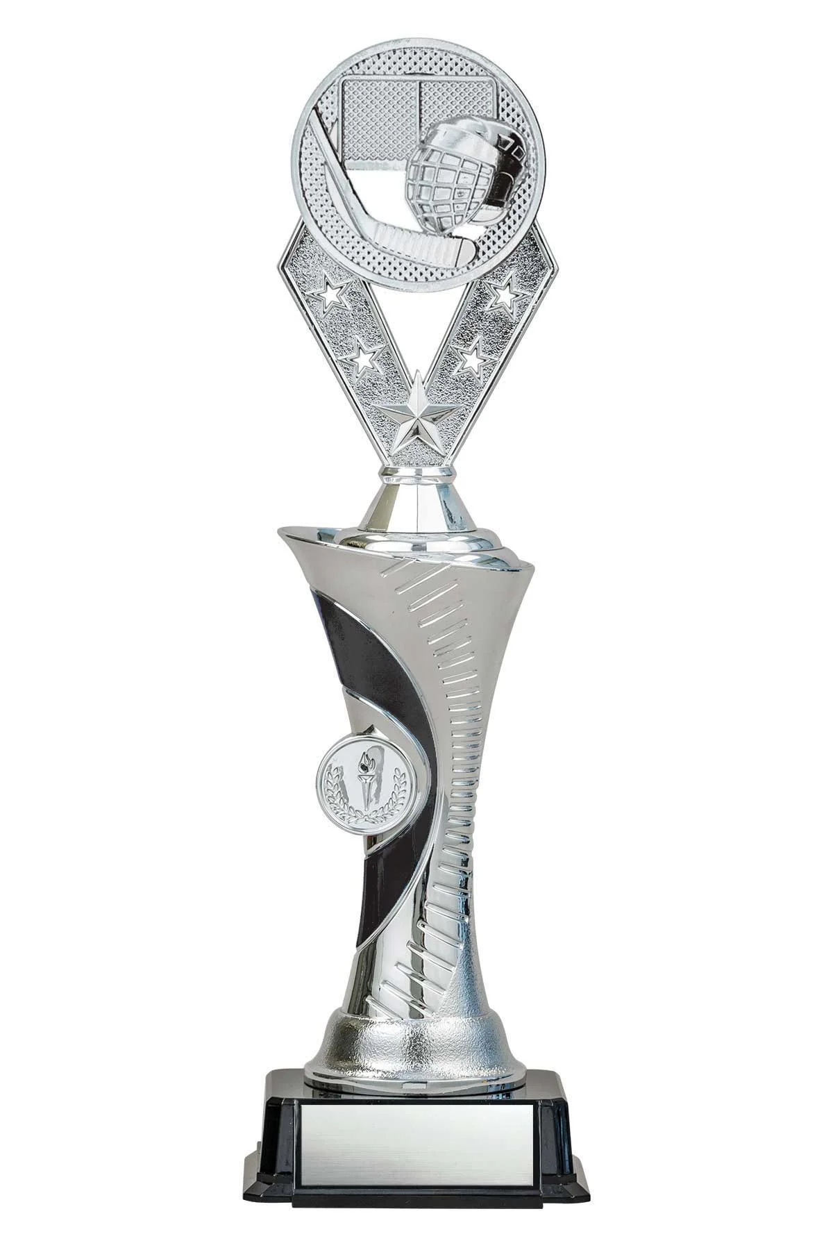 Hockey Silver/Black Alpha-1 Trophy- 3 Sizes (Includes Engraving)