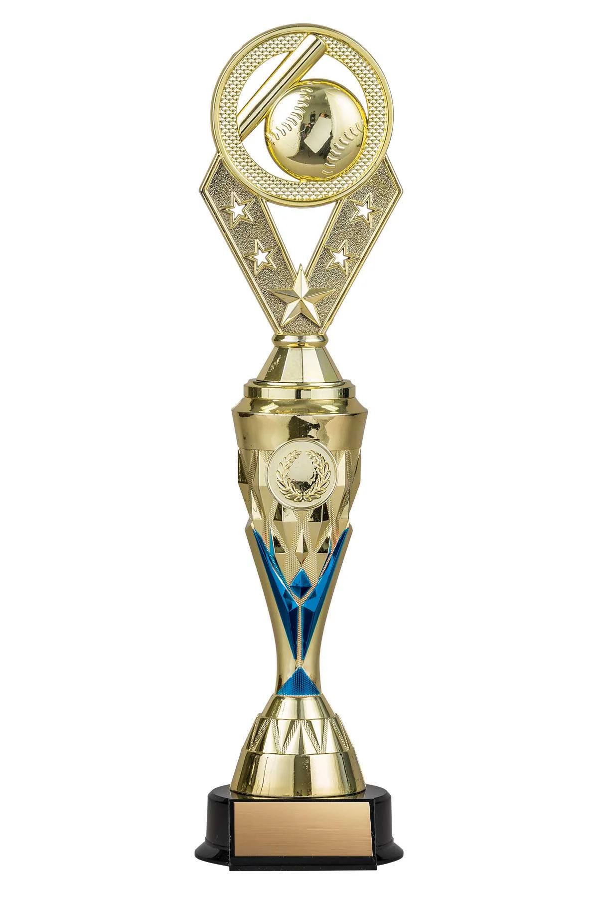 Basketball Gold/Blue Alpha-2 Trophy- 2 Sizes (Includes Engraving)