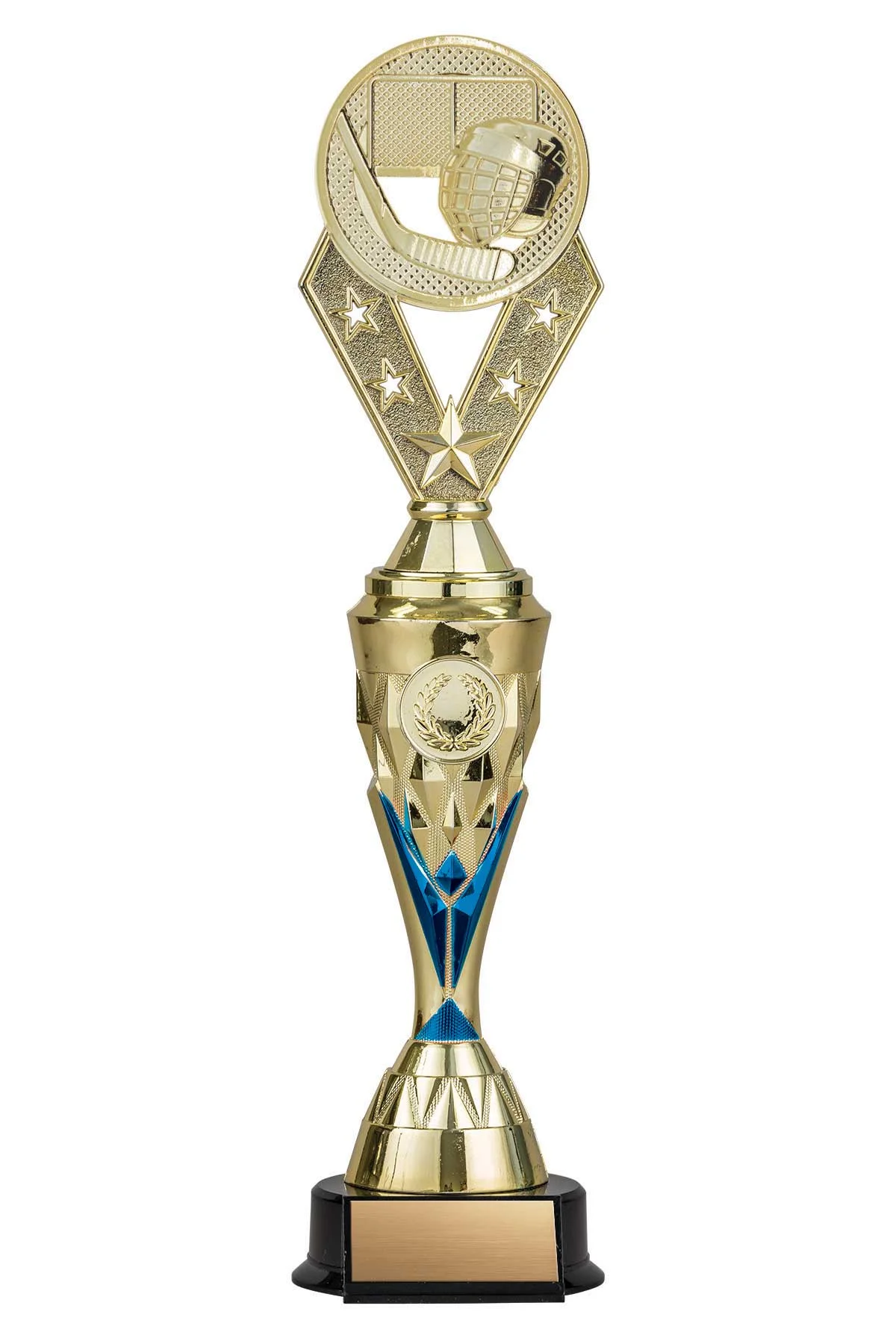Hockey Gold/Blue Alpha-2 Trophy- 2 Sizes (Includes Engraving)