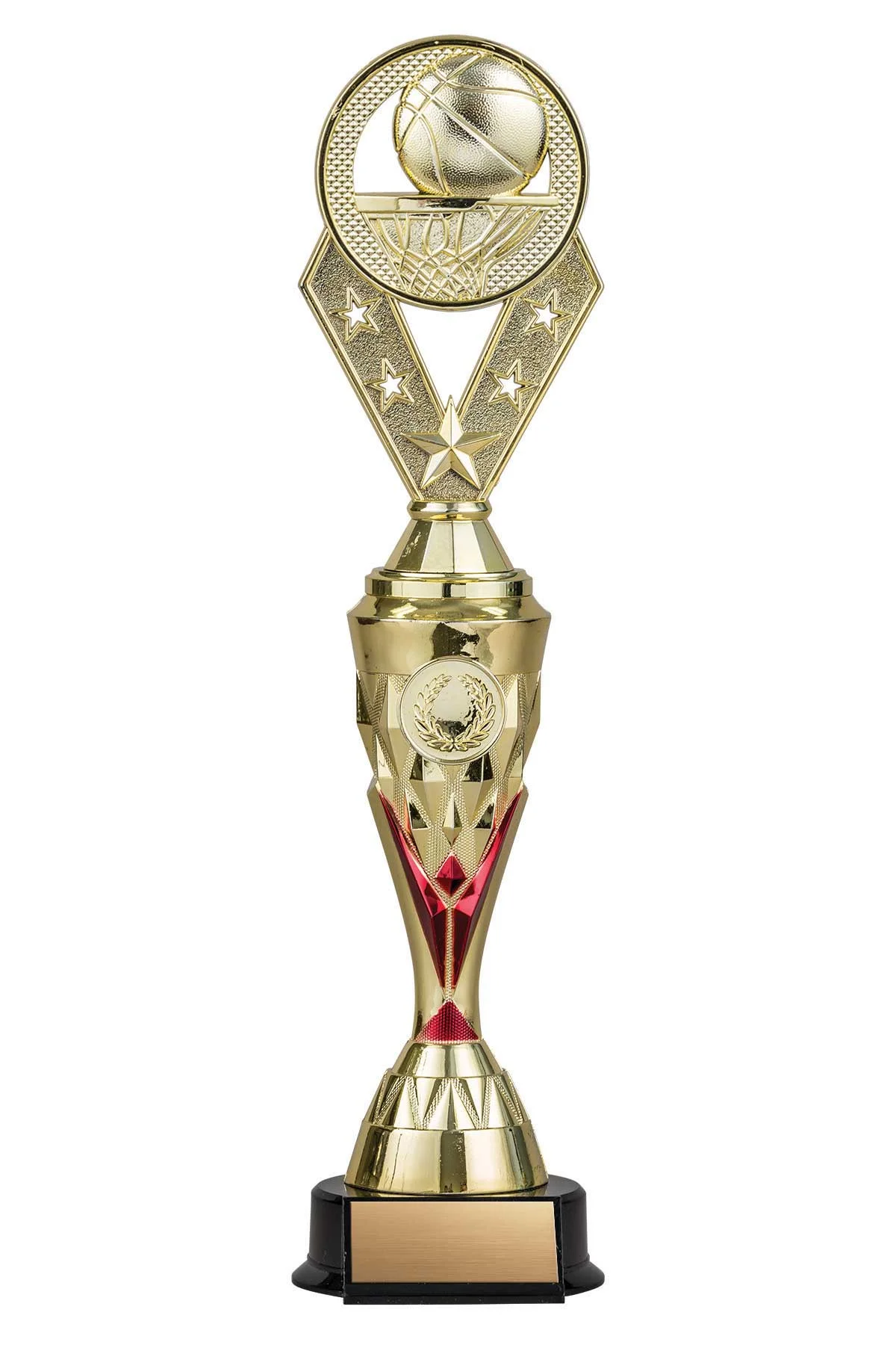 Basketball Gold/Red Alpha-2 Trophy- 2 Sizes (Includes Engraving)