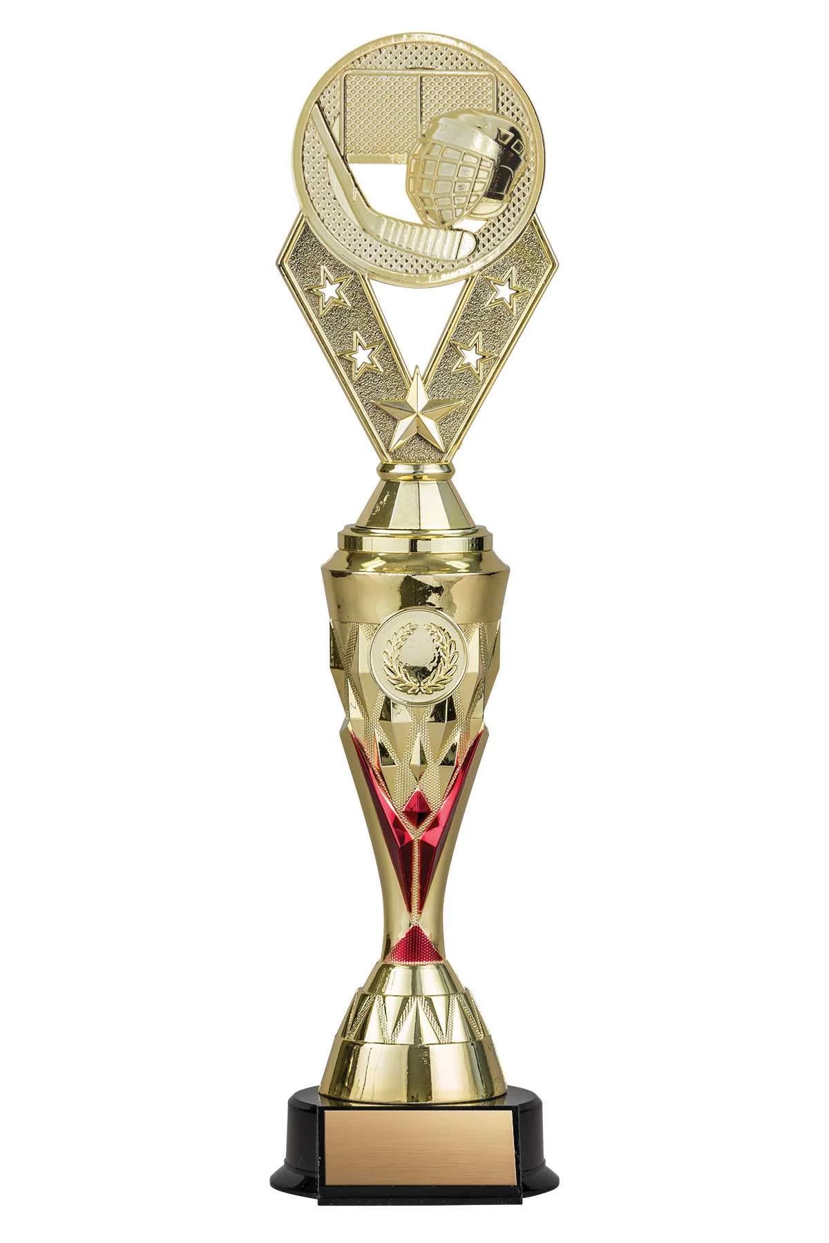 Hockey Gold/Red Alpha-2 Trophy- 2 Sizes (Includes Engraving)