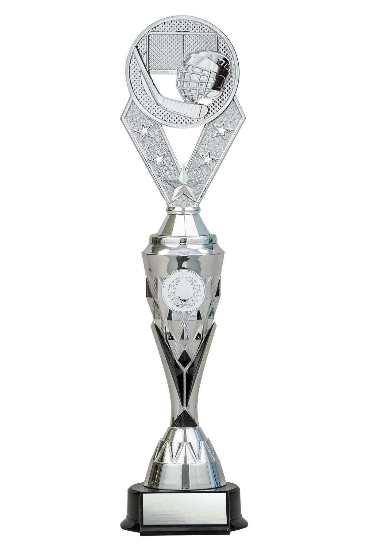 Hockey Silver/Black Alpha-2 Trophy- 2 Sizes (Includes Engraving)