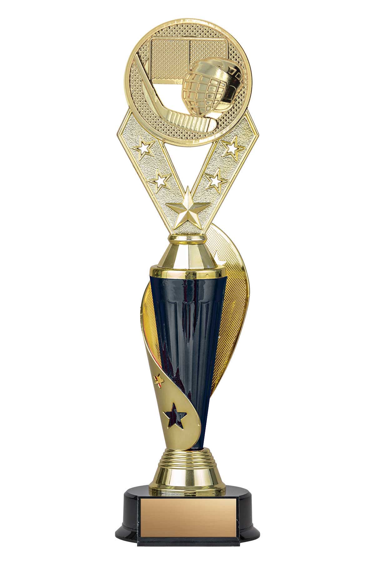 Hockey Black/Gold Alpha-4 Trophy- 3 Sizes (Includes Engraving)