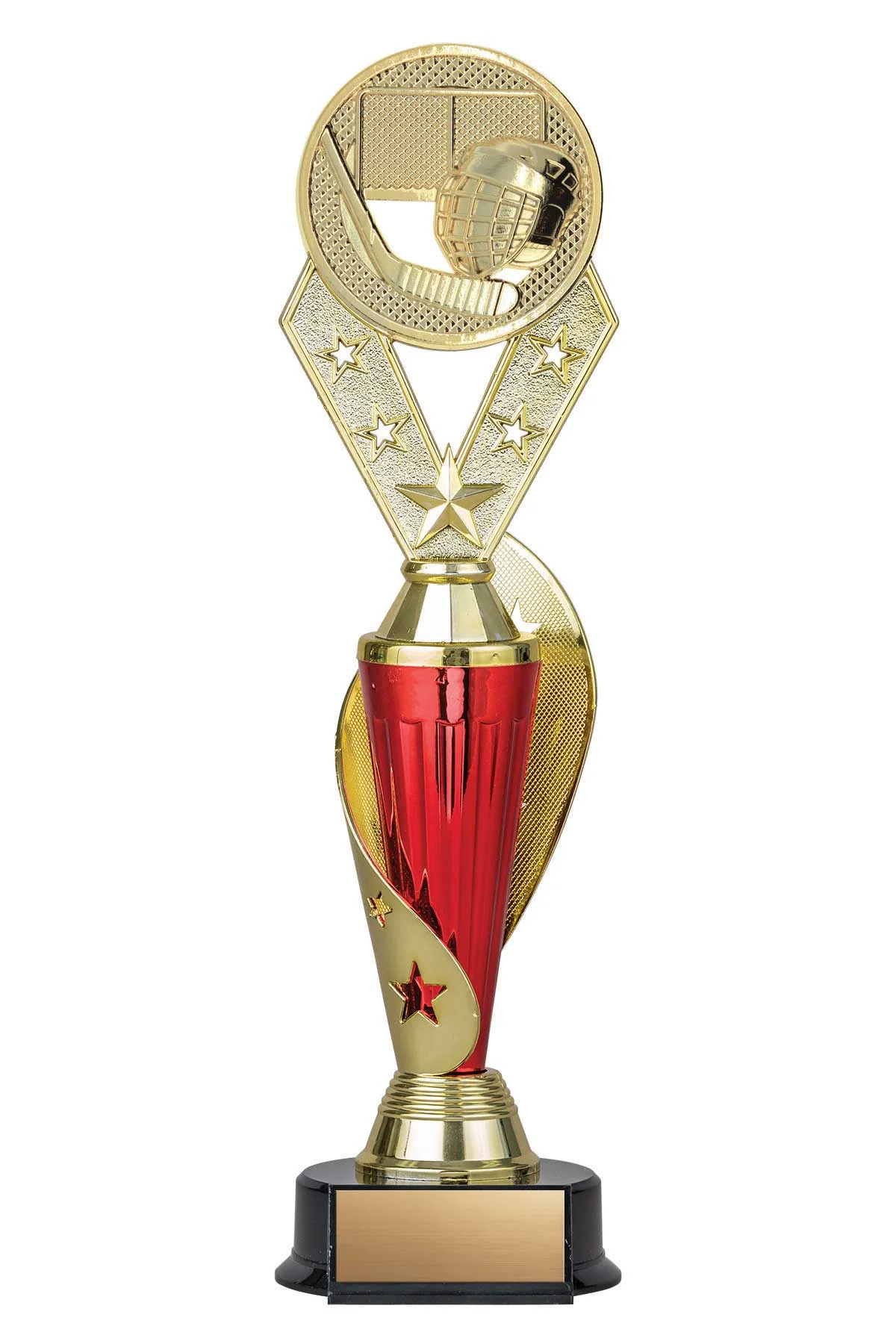 Hockey Red/Gold Alpha-4 Trophy- 3 Sizes (Includes Engraving)