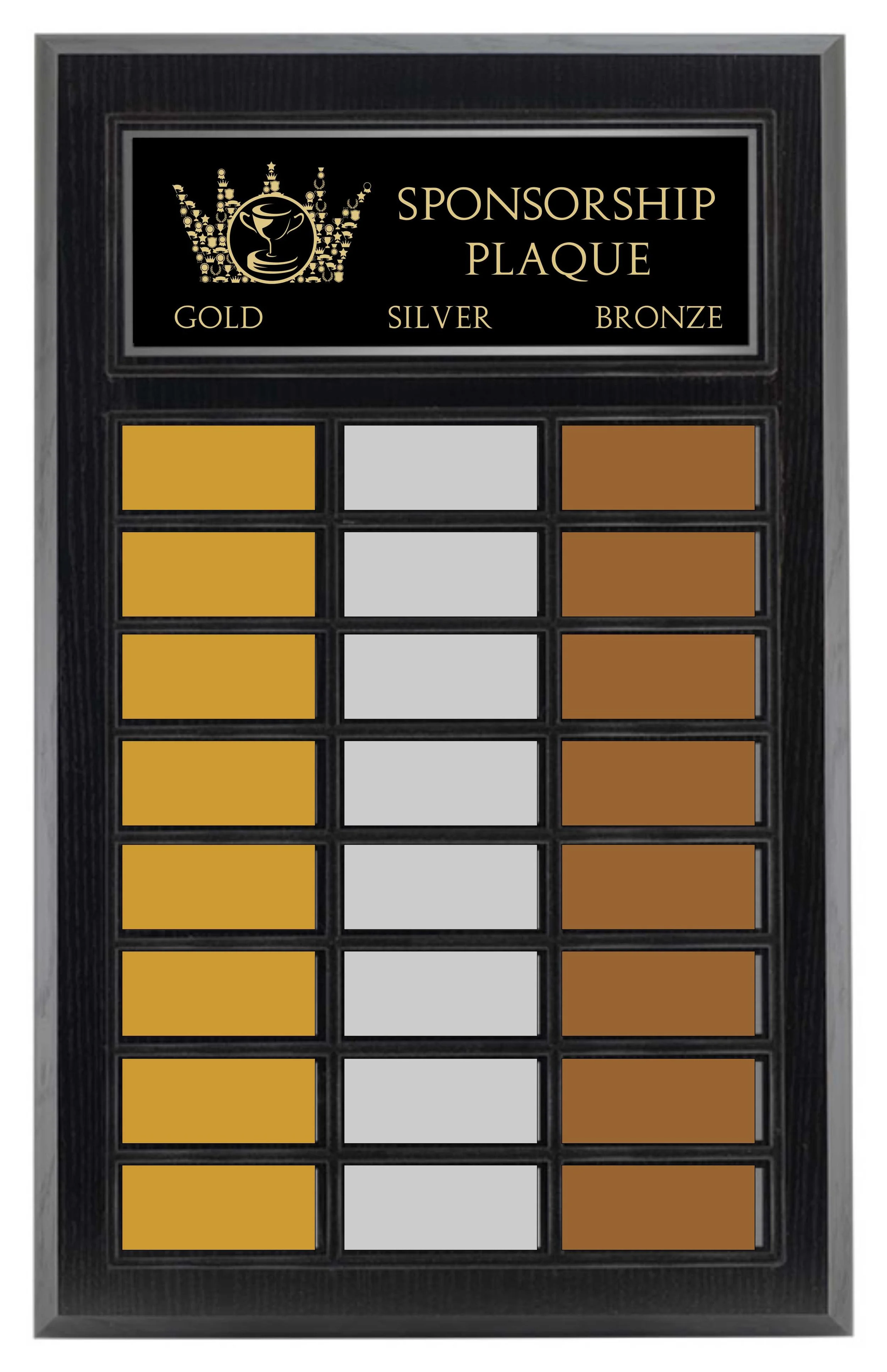 Sponsorship Black Ash Annual Plaque 12" x 18.75" (Includes Header- 2 Custom Options)