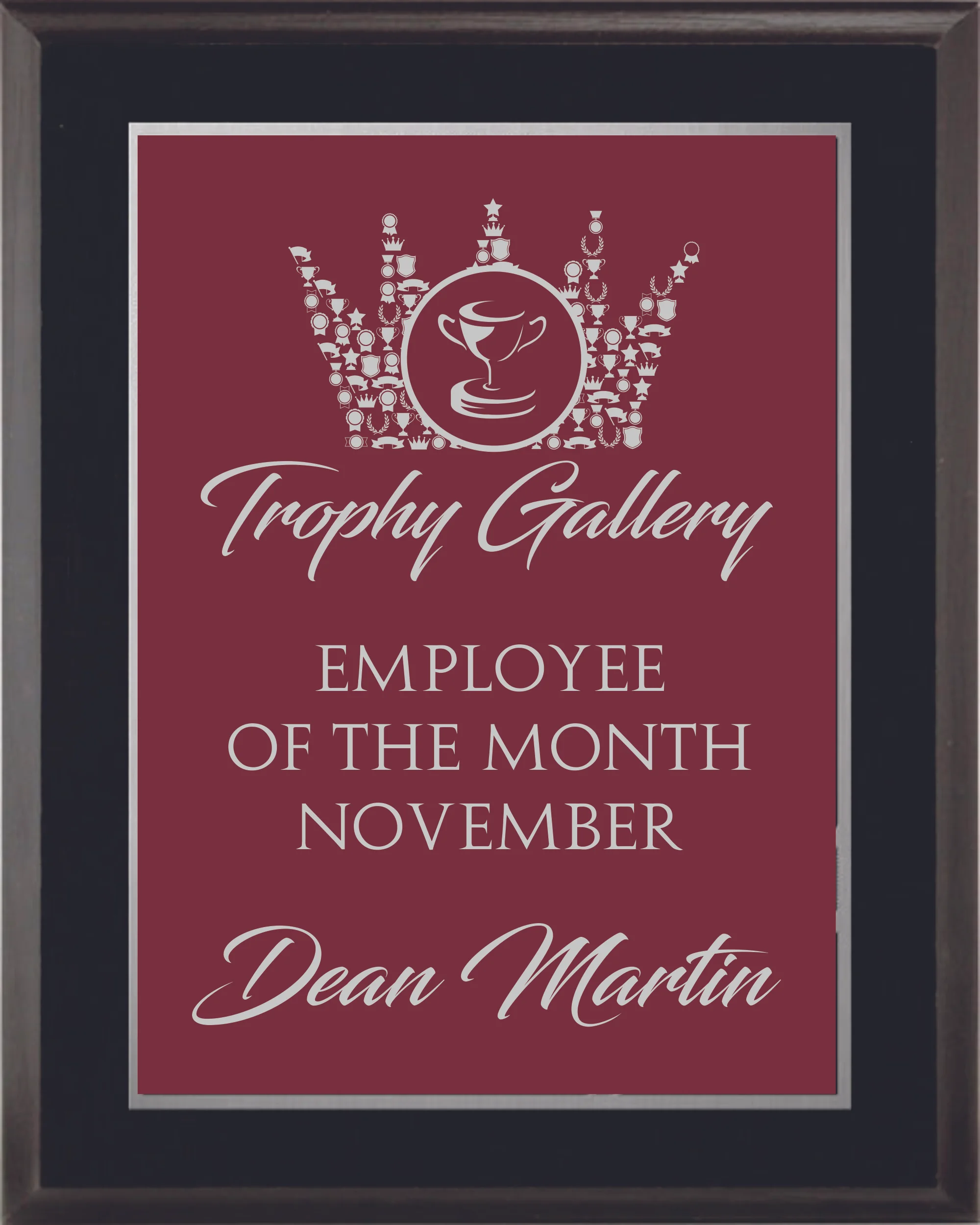 Deluxe Maroon Aluminum Plaque- 6 Sizes (Includes Engraving)
