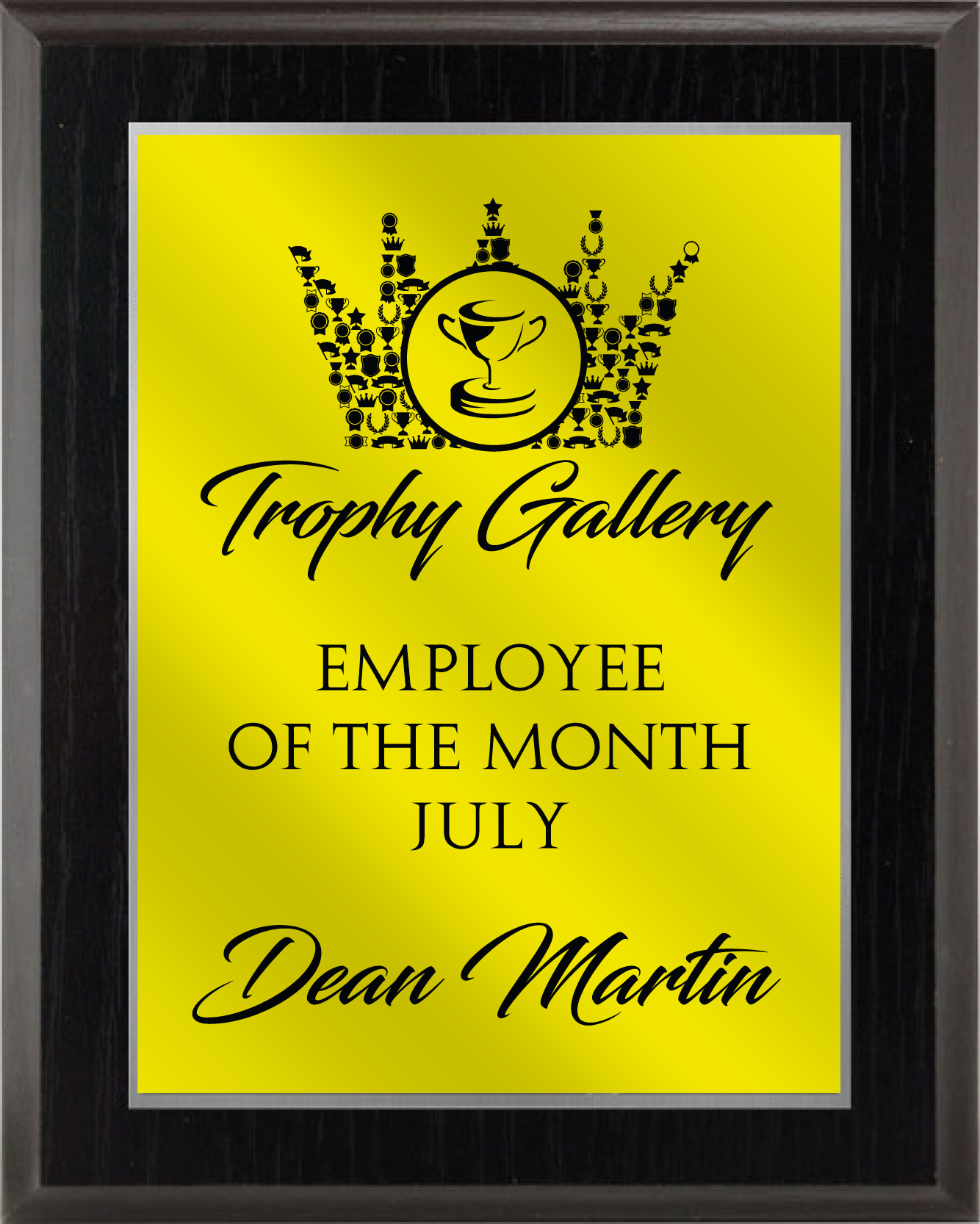 Deluxe Yellow Aluminum Plaque- 6 Sizes (Includes Engraving)