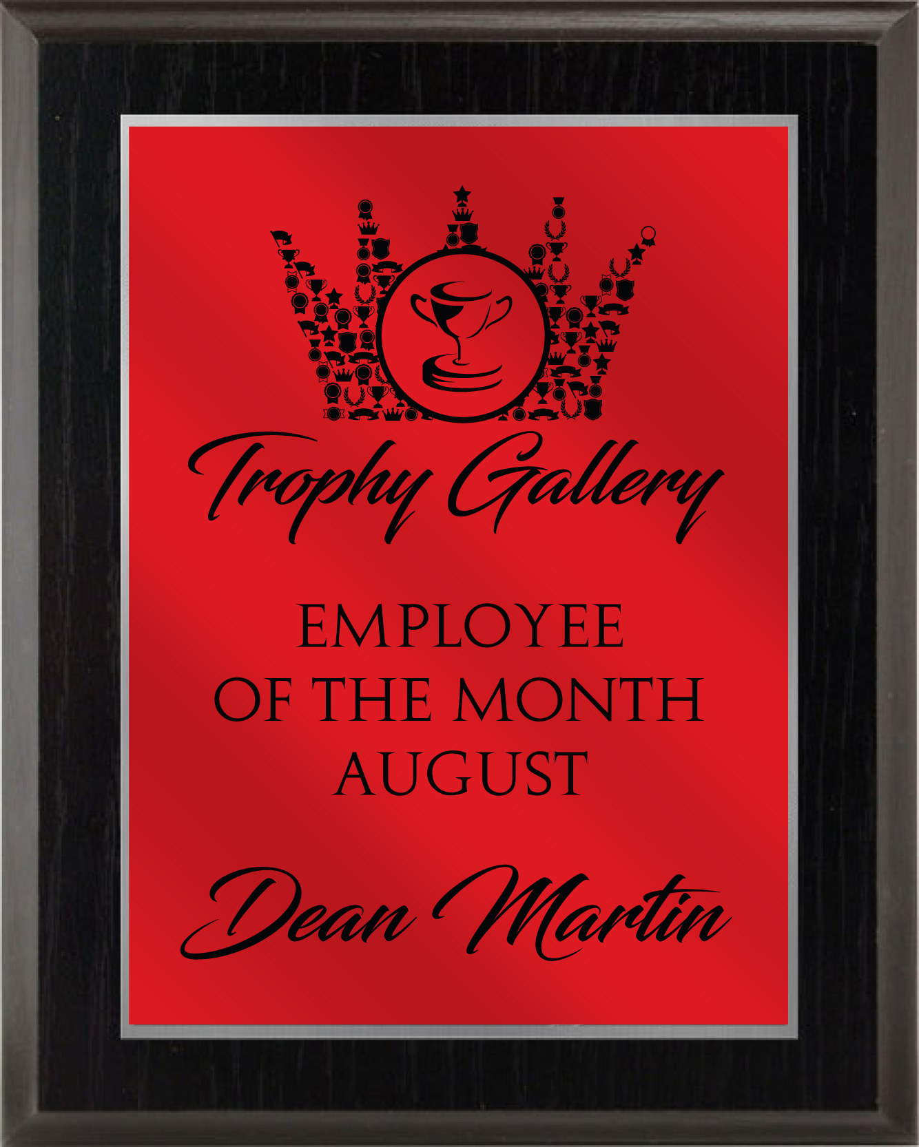 Deluxe Red/Blk Aluminum Plaque- 6 Sizes (Includes Engraving)
