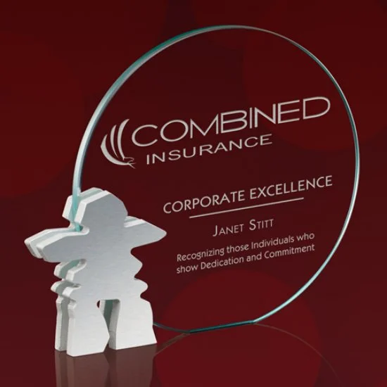 Clement Inukshuk Award Starfire/Aluminum- 3 Sizes (Includes Engraving)