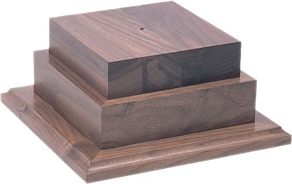 Genuine Walnut 2 Tier Base 10.25” x 10.25” x 4.5”