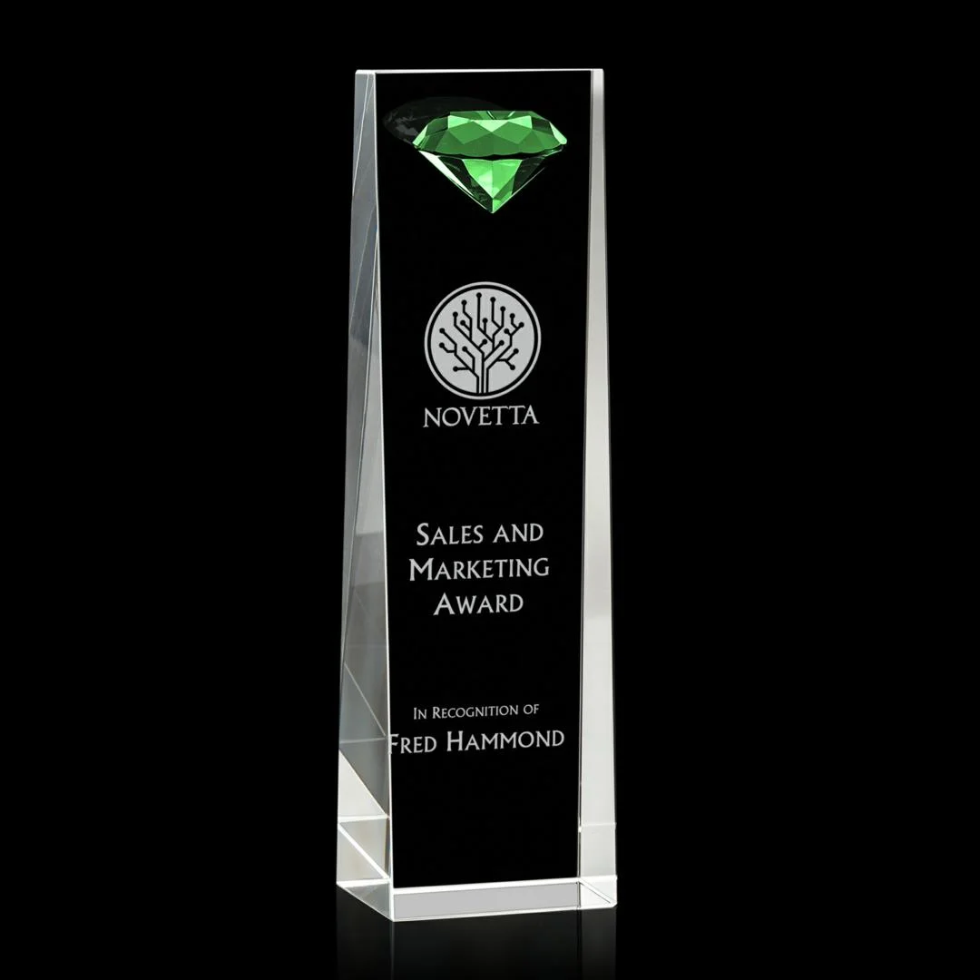 Balmoral Gemstone Award Emerald- 4 Sizes (Engraving Included)