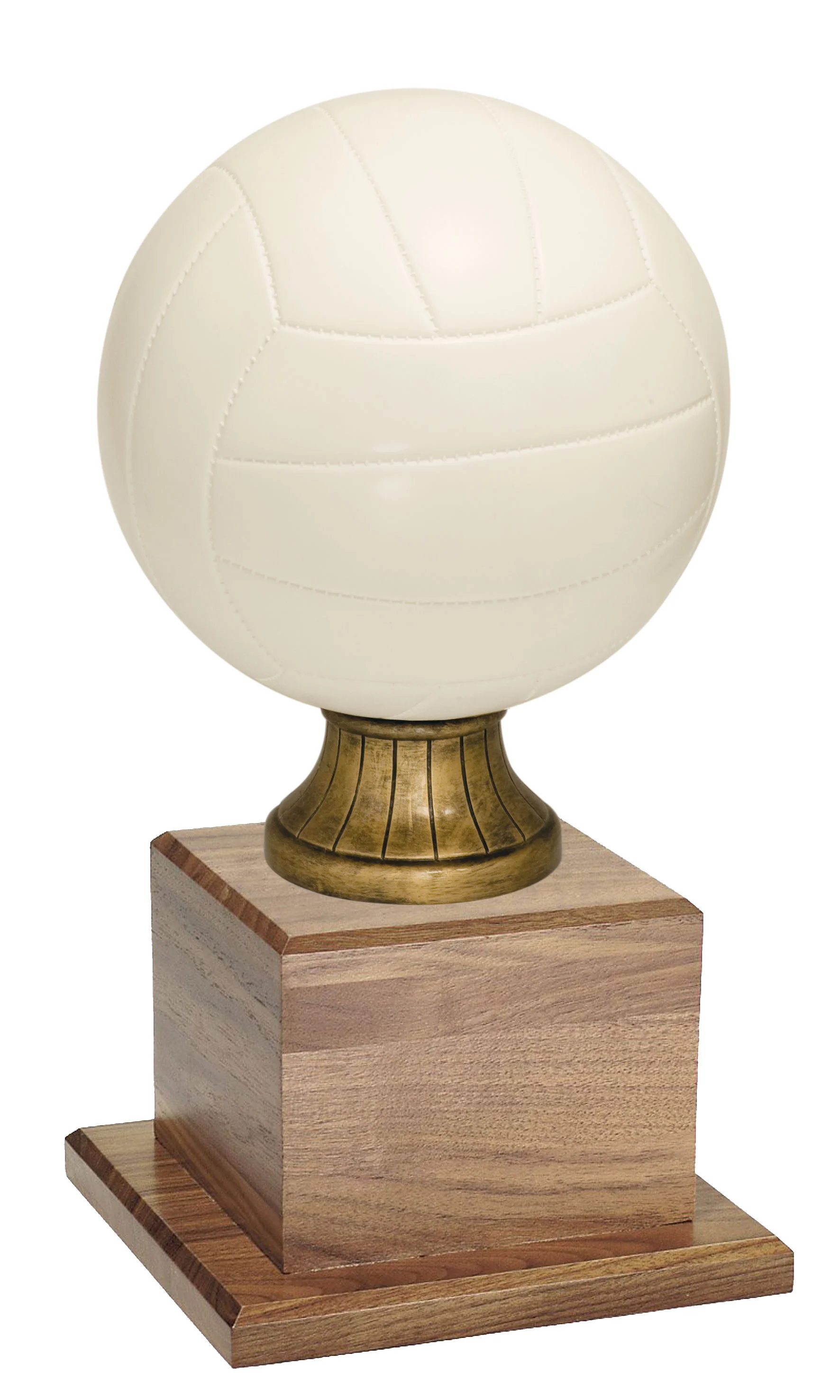 White Volleyball Game Ball Keeper 16" (Includes Engraving)