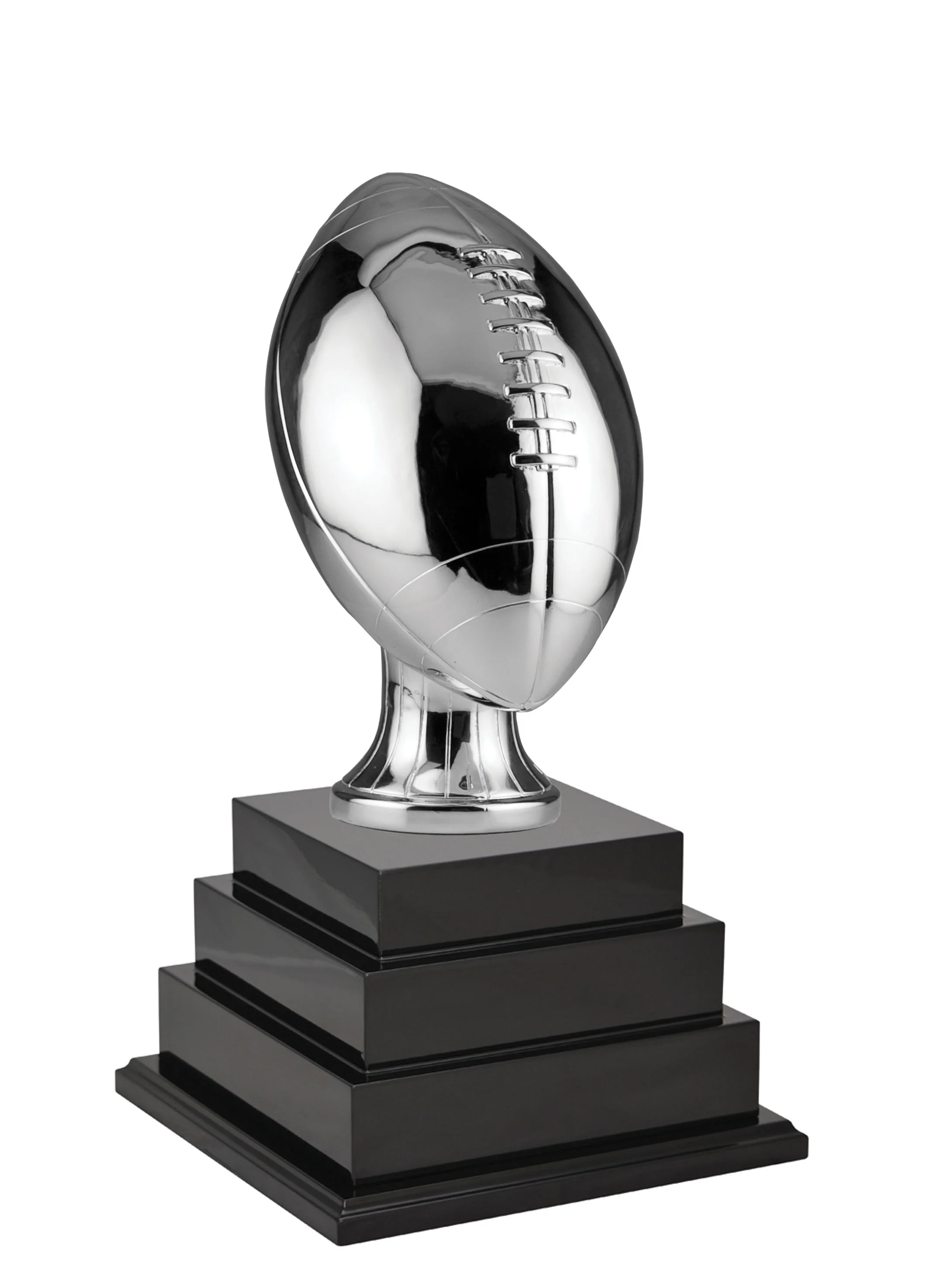 Shiny Silver Football Ball Annual 17.5" (Includes Engraving)