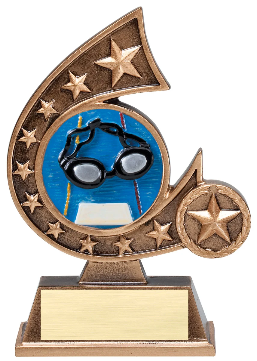 Swimming Trophy 5.75" Resin Comet (Includes Engraving)