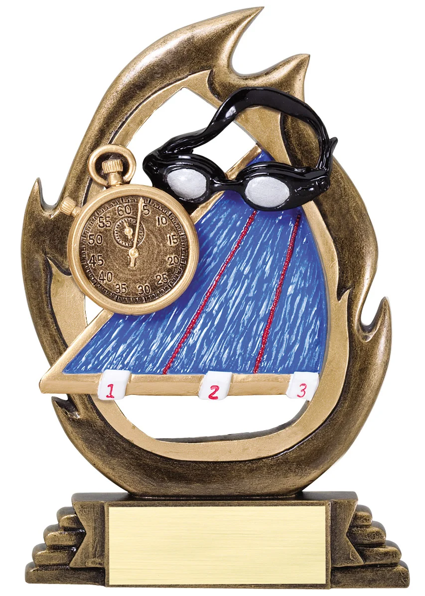 Swimming Trophy Flame Series 7.25" (Includes Engraving)