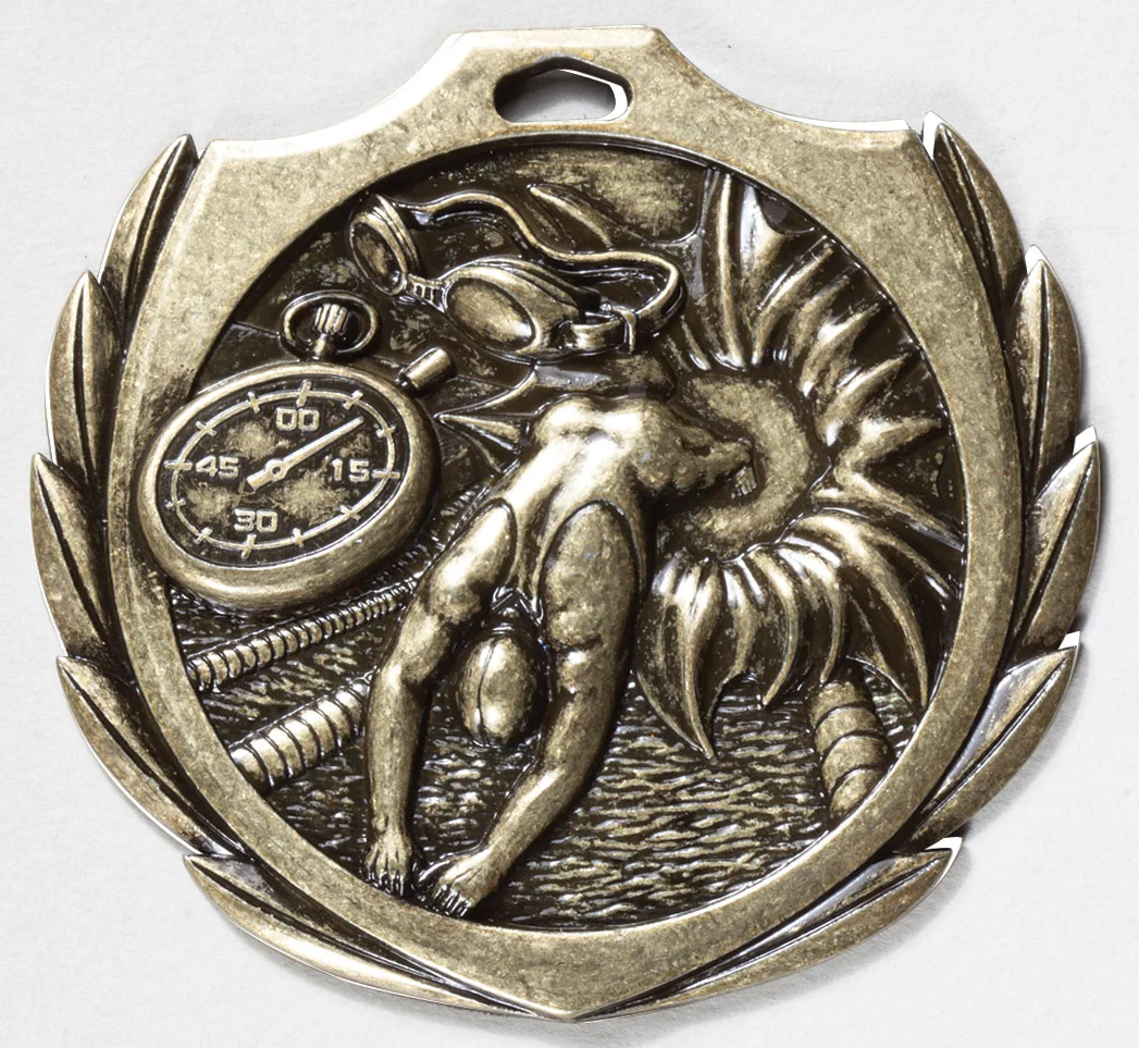 Swimming Burst 2.25" Medal (Includes Ribbon)