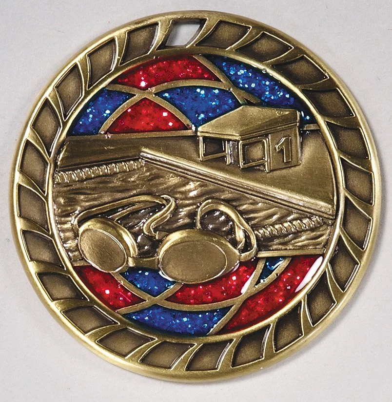 Speckled Glass Swimming Medal 2.75" (Includes Ribbon)