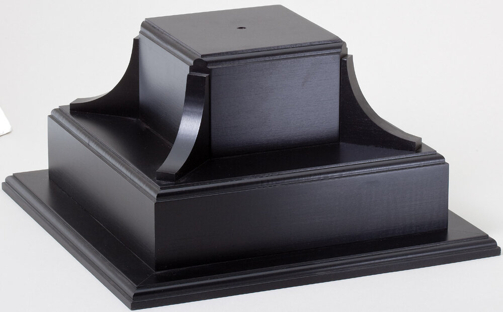 Trophy Base / Plinth, Weighted Square Black Trophy Base, Ideal for Models  Figures in Various Sizes With Gold or Silver Engraved Plate 