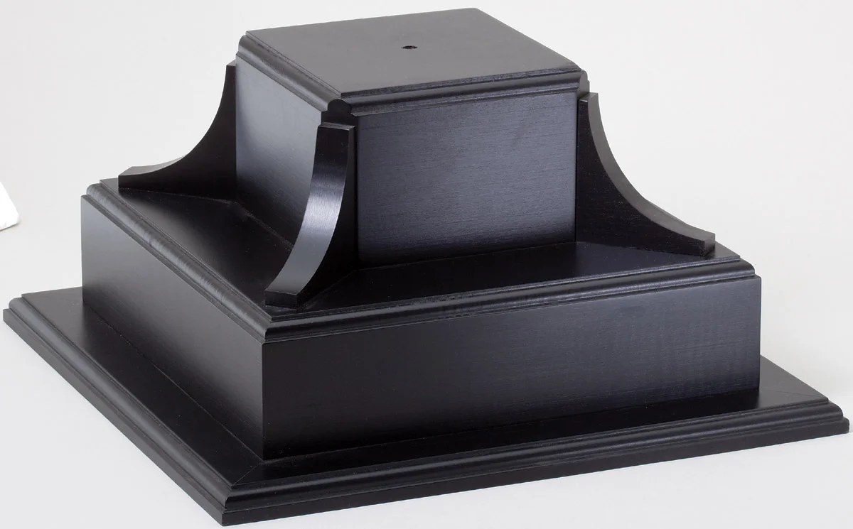 Solid Ebony Wood  Base 15”x 15” x 7”