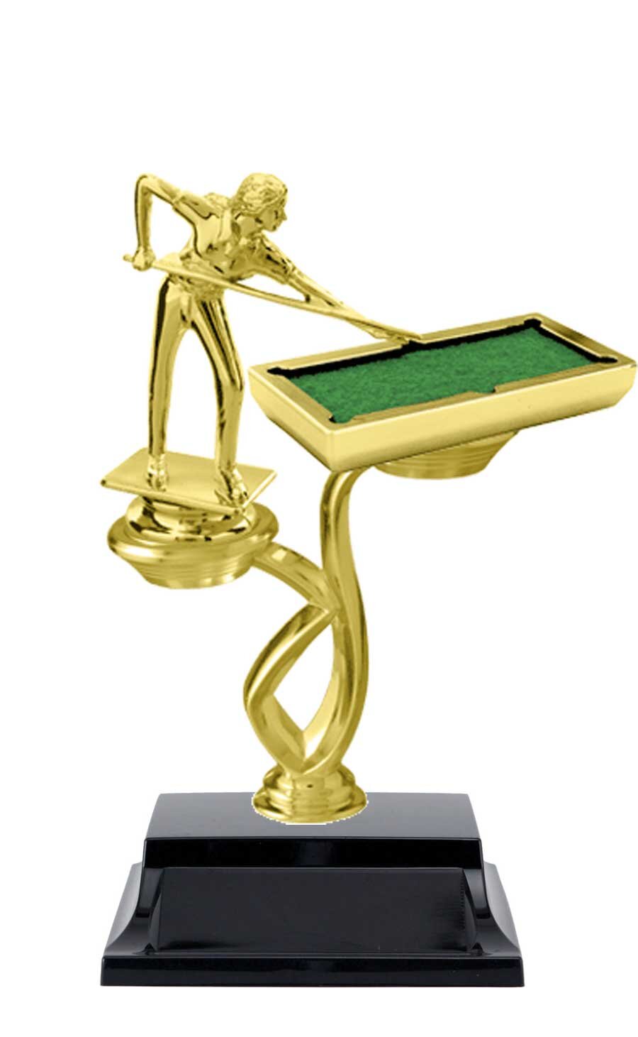 BILLIARDS FEMALE POOL PLAYER TROPHY 5.0"  FREE ENGRAVNG FAST SHIPPING