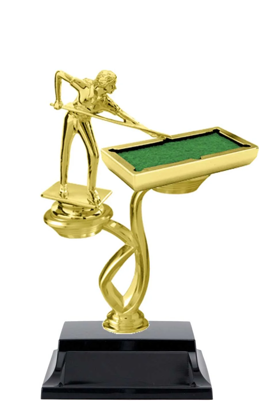 Female Pool Table Trophy 2. 25" x 5. 5" (Includes Engraving)