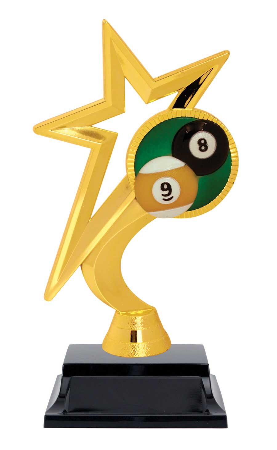Gold Star Billiards Trophy 7. 5" (Includes Engraving)