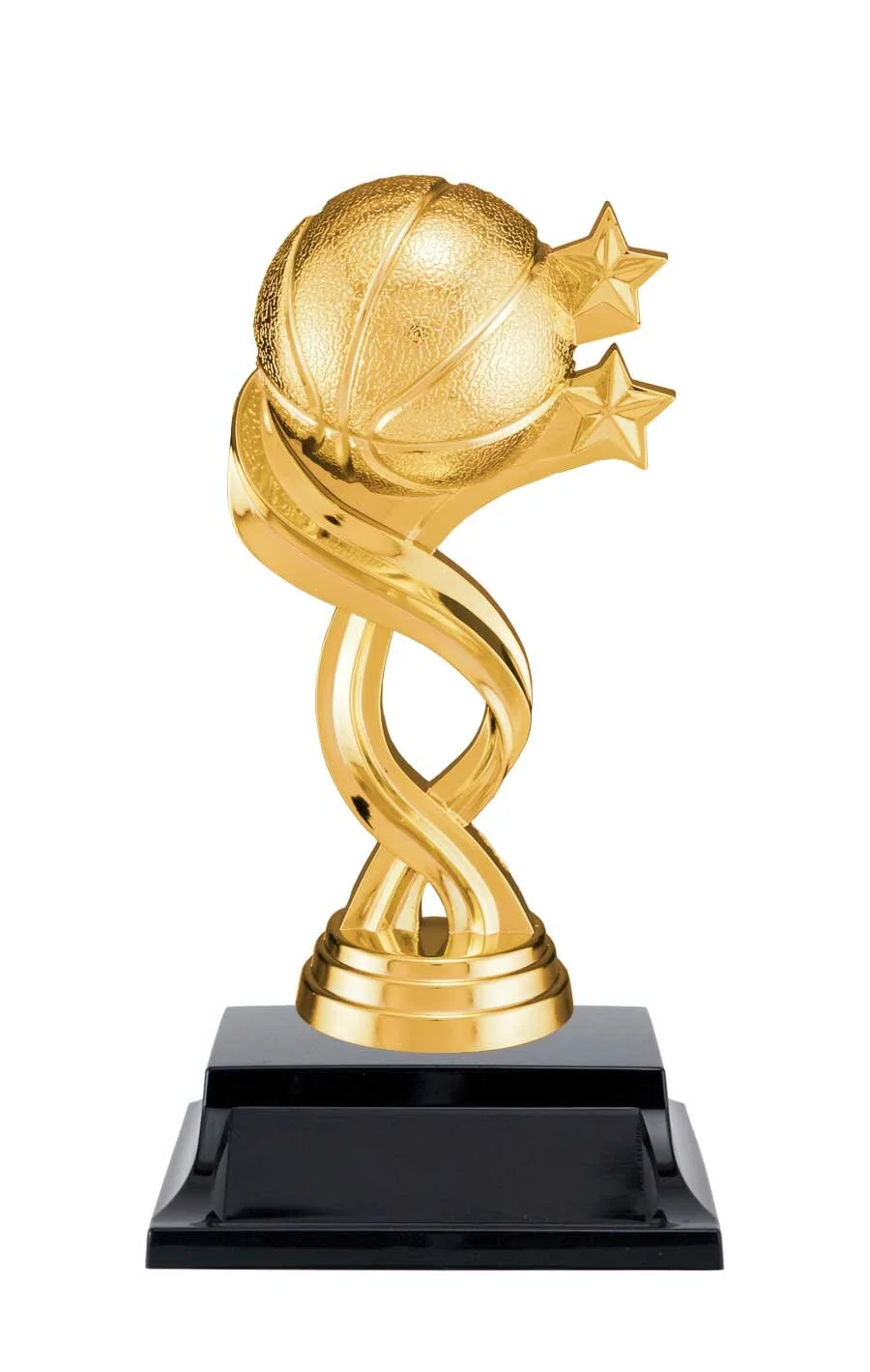 Gold Basketball Twisted Sport Figure Trophy 6" (Includes Engraving)