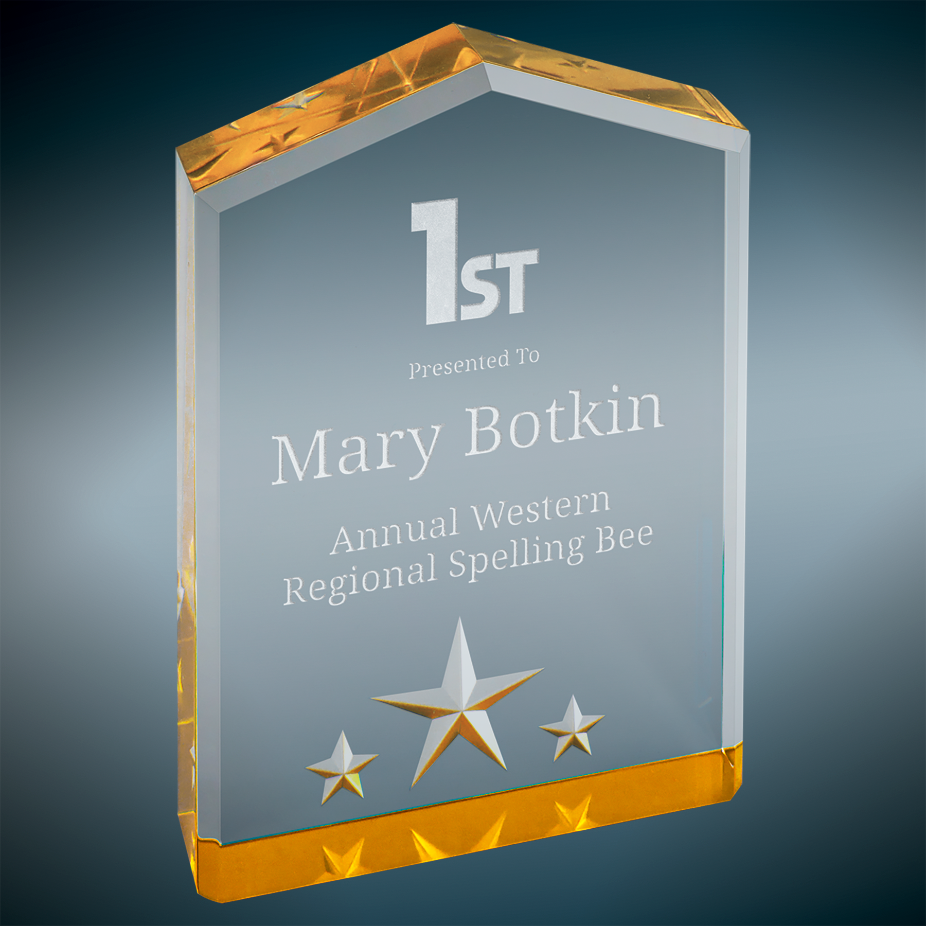 Star Point Acrylics Gold- 3 Sizes (Engraving Included)