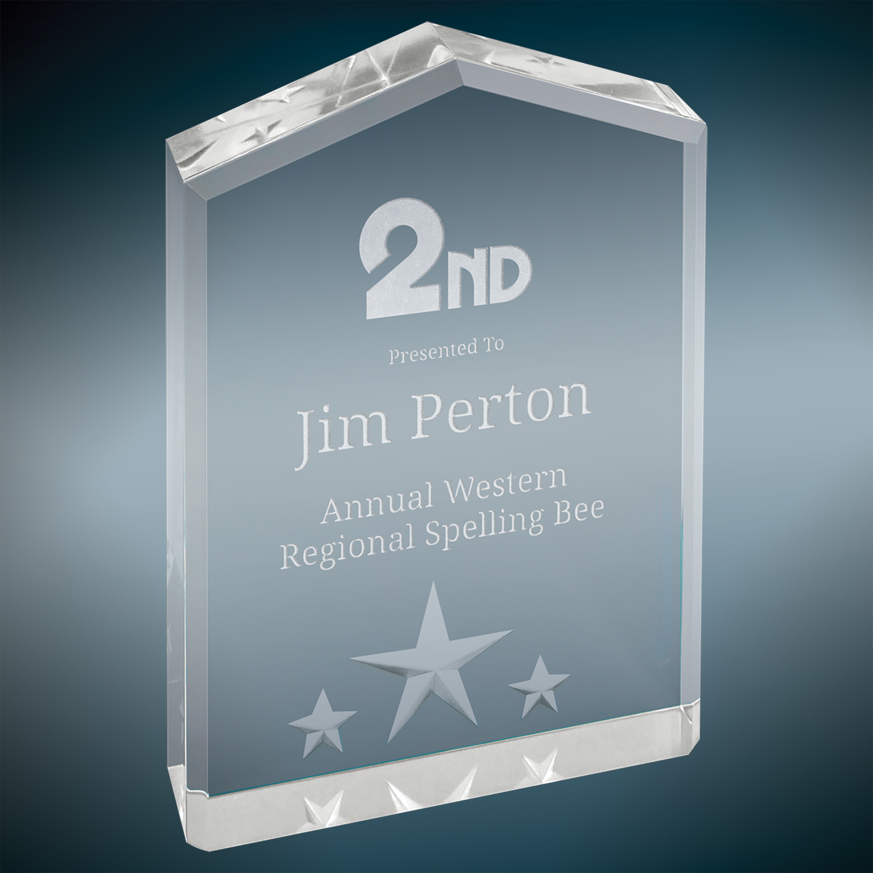 Star Point Acrylics Silver- 3 Sizes (Engraving Included)