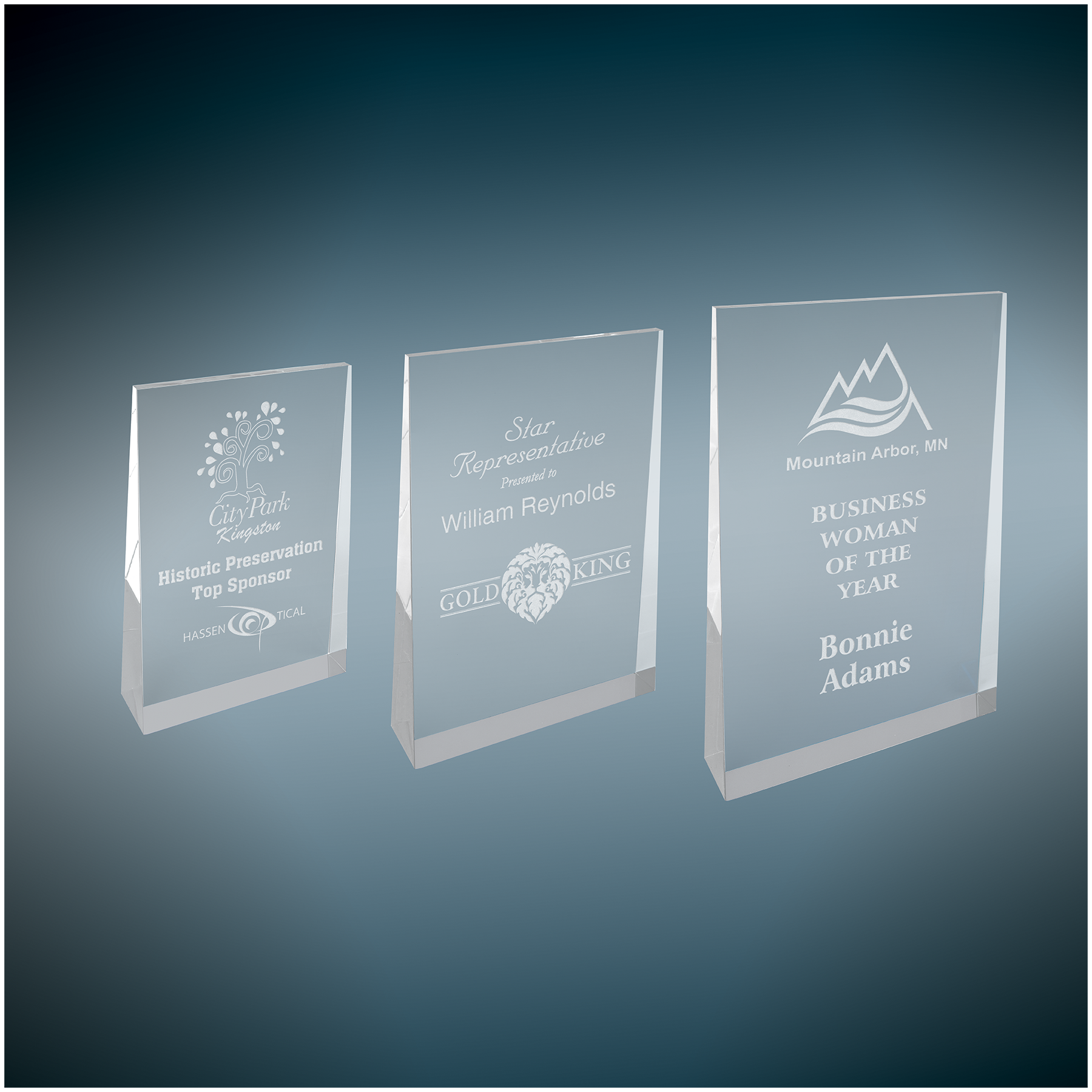 Acrylic Wedges Silver- 3 Sizes (2 Custom Options)