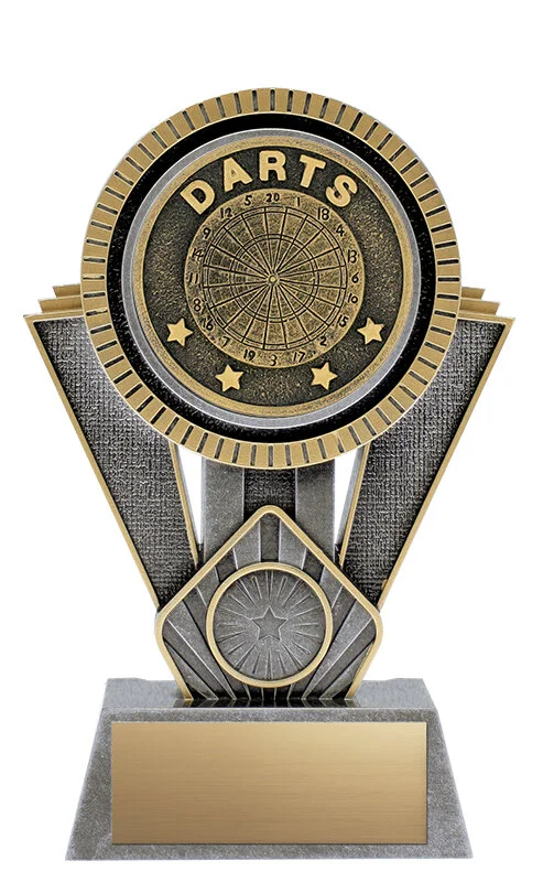 Apex Darts Resin Trophy- 4 Sizes, 2 Colors (Includes Engraving)