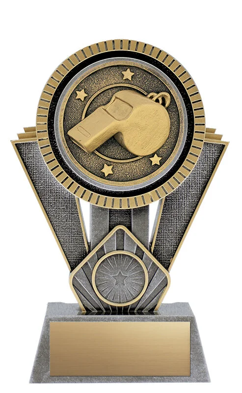 Apex Coach Resin Whistle Trophy- 4 Sizes, 2 Colors (Includes Engraving)